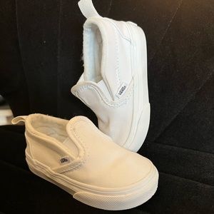 Toddler White Slip On Vans